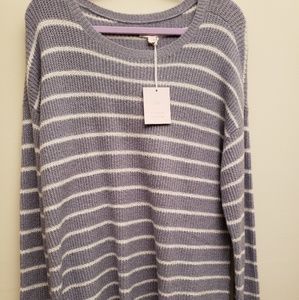 NWT Lauren Conrad Blue Stripe Sweater XL